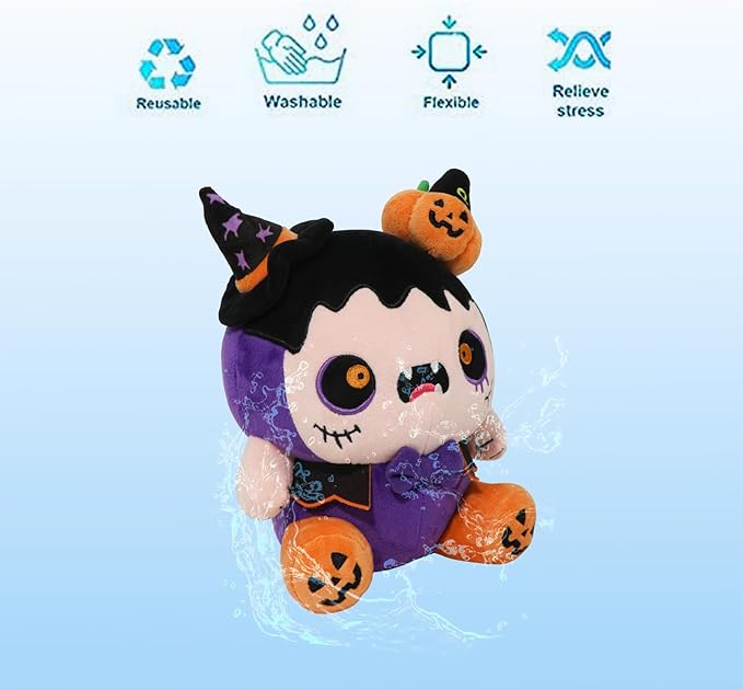 Halloween Monster Plush,Witch & Pumpkin Devil Plush,Soft Halloween Stuffed Animal Scary Plushies for Decor,Gifts & Movie Nights