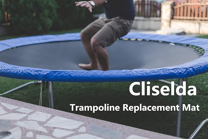 Cliselda Trampoline Replacement Mat, Fits 12 ft 14 ft 15 ftRound Trampoline Frame with 72/88/96 V-Rings and Spring Tool, Fits 5.5-7" Springs, Jumping Mat (Excluding Frame and Spring)