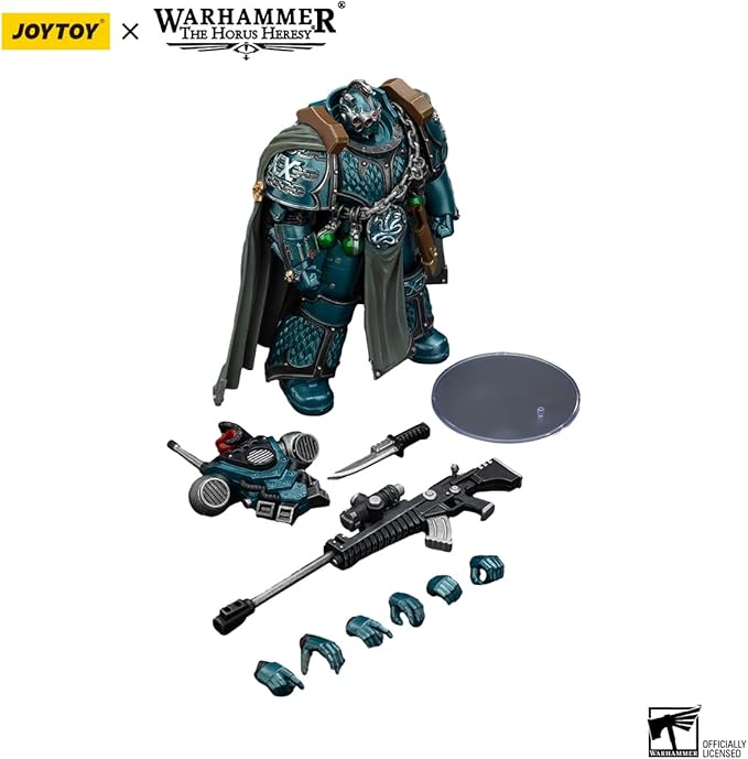 JOYTOY Warhammer The Horus Heresy Alpha Legion Exodus 'The One who is Many’ with Sniper Rifle and Power Dagger - 1:18 Scale 5.03in Action Figure Mecha Joy Toy Collection Model