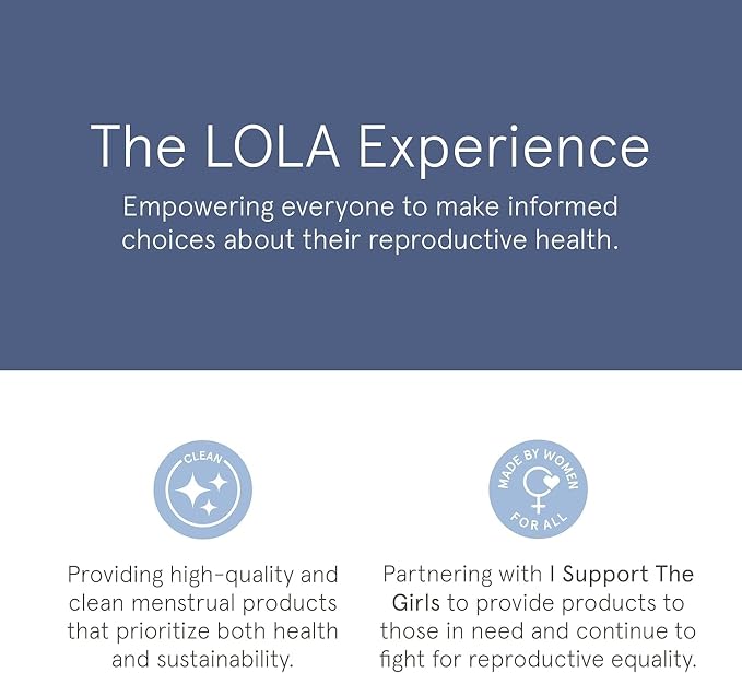 LOLA Cotton Pads - Ultra Thin Pads with Wings - Organic Cotton Hypoallergenic Material - Organic Panty Liners - 36 Count, Regular