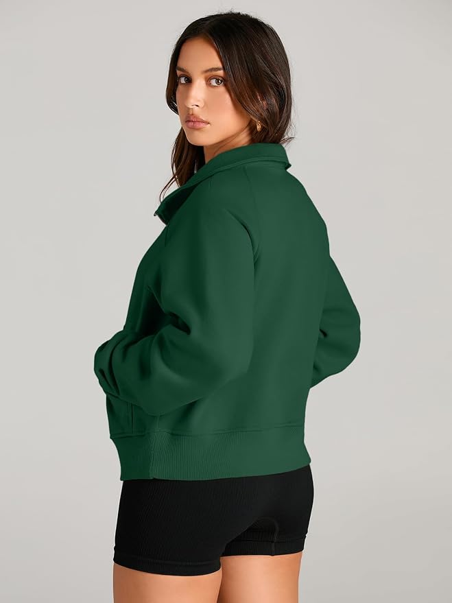 AUTOMET Womens Sweatshirts Half Zip Fleece Pullover Fall Outfits | Fall Fashion Clothes 2026,Cropped Sweatshirts,Cute Y2k Tops,Quarter Zipper Sweater,Winter Loungwear Outfits
