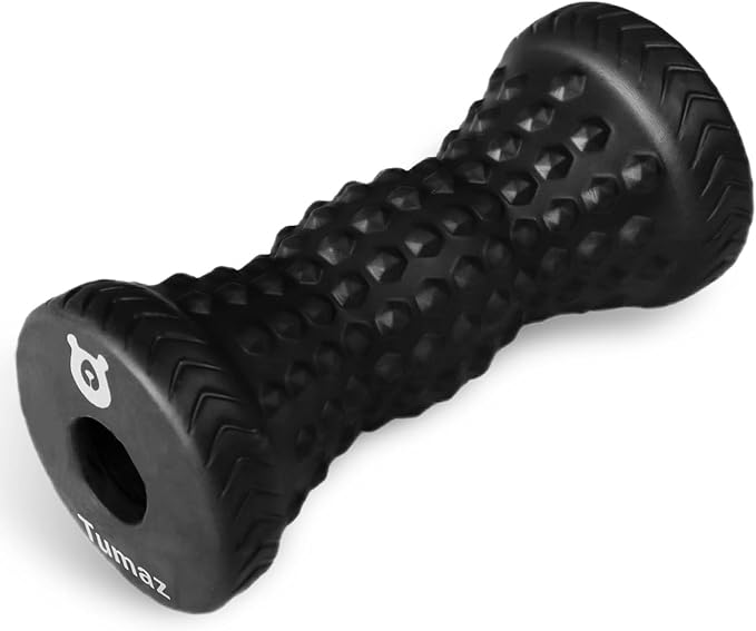 Tumaz Foot Roller, Ergonomic Foot Massage Roller for Arch Pain, Trigger Points and Deep Tissue, Portable - Reflexology Tool for Plantar Fasciitis Relief, Black