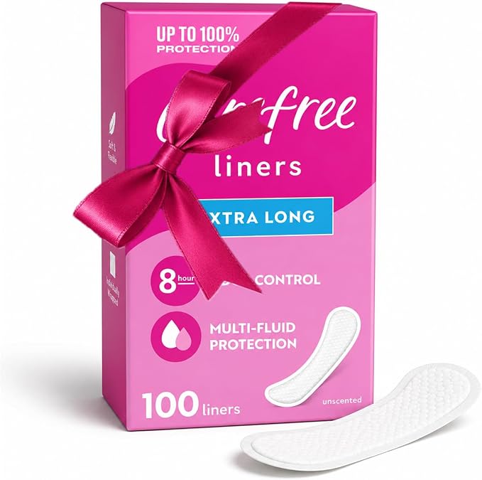 100 Count - Free Care Panty Liners for Women, with Carefree All Day Protection, Unscented, Unwrapped, Soft Breathable Daily Protection for Freshness and Comfort
