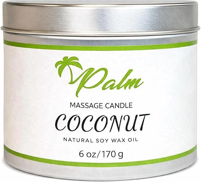 Palm Massage Oil Candle, Coconut Oil Natural Soy Wax 6 Oz