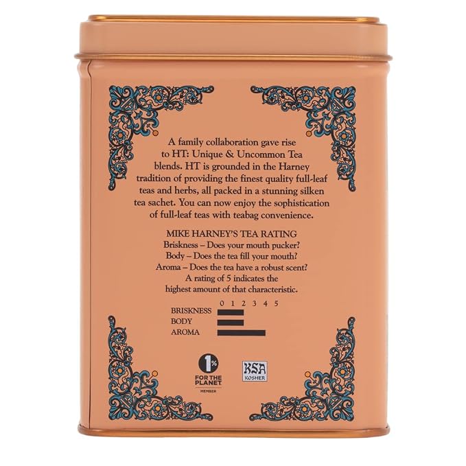 Harney & Sons Peaches & Ginger Black Tea, 20ct sachet tin