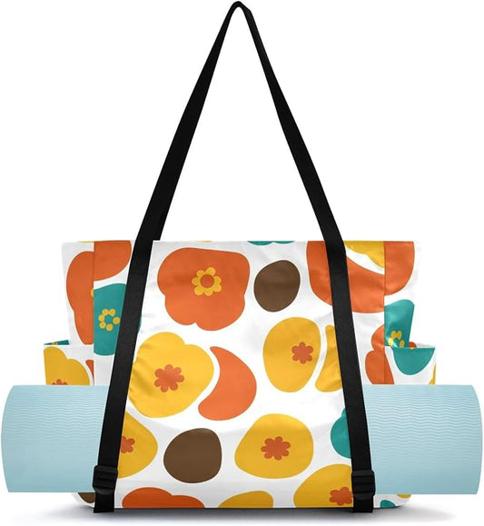 MCHIVER Yoga Bag for Women Men Large Yoga Mat Bag with Adjustable Strap Workout Bags Totes for Pilates Yoga Travel