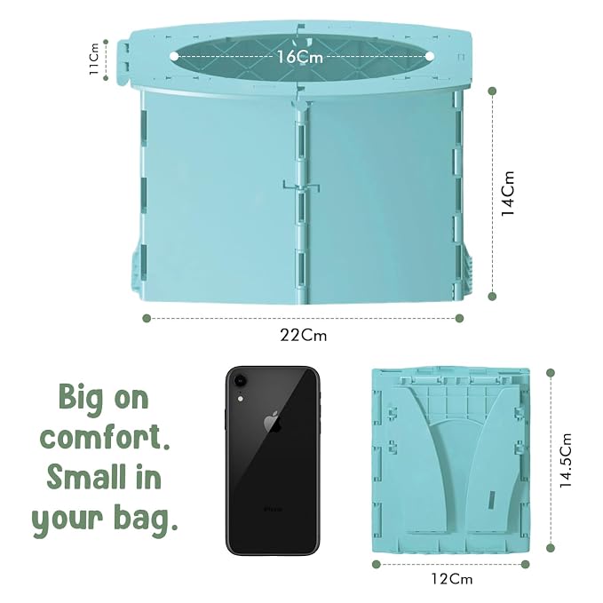 Teo - Portable Toddler Travel Potty – Foldable, Lightweight, Leak-Proof Toilet for Kids with Travel Bag & Disposable Liners – Compact Potty Chair for Home & On-the-Go Use (Sailboat Blue)