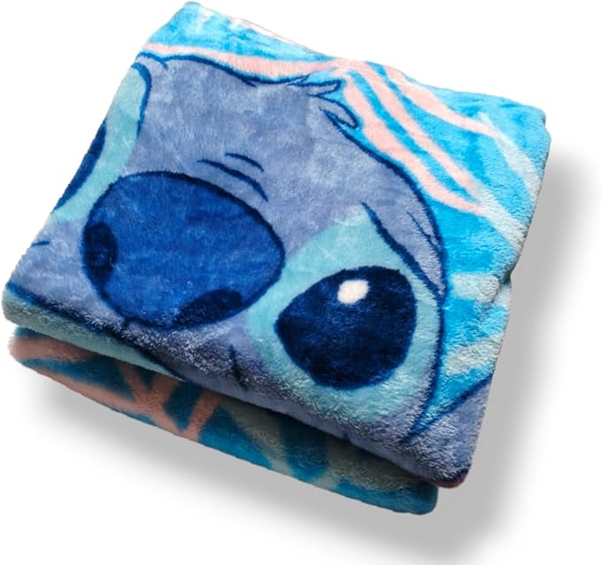 Stitch Twin Blanket - Lilo & Stitch Raschel Blanket for Kids! Measures 55"x75" (Twin/Full) Super Soft Stitch Blanket for Kids!