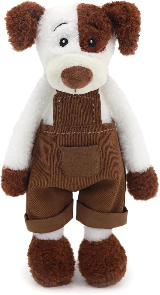 Irresistibly Soft Dog Plush Figure in Charming Corduroy Overalls - A Delightful Addition to Any Plush Collection, Great for Both Kids' Playtime Fun and Cozy Room Aesthetics