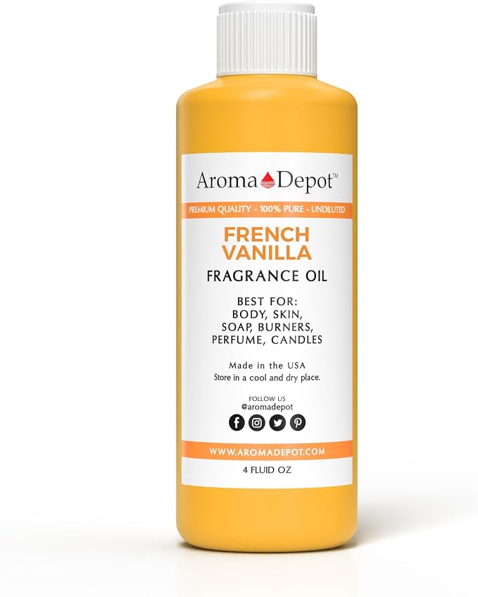 Aroma Depot French Vanilla Perfume/Body Oil (7 Sizes) Our Interpretation, Premium Quality Uncut Fragrance Oil Sweet Scent (4 Ounce Plastic Bottle (120ml))