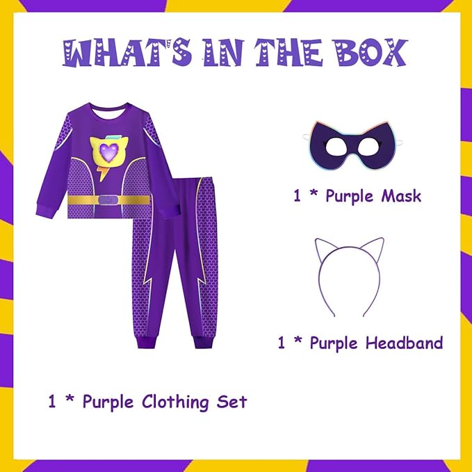 ACoiay Kids Kitties Daily Outfit with Mask and Headband for 2-8 Years