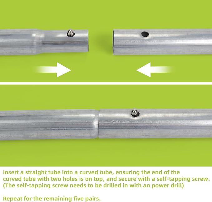 Trampoline Poles Replacement for Skywalker Or Jumpzylla,Galvanized Trampoline Enclosure Pole for Skywalker or Jumpzylla,Replace Parts#4201 4202 4135 OR for Jumpzylla 8ft 10ft&12ft 14ft