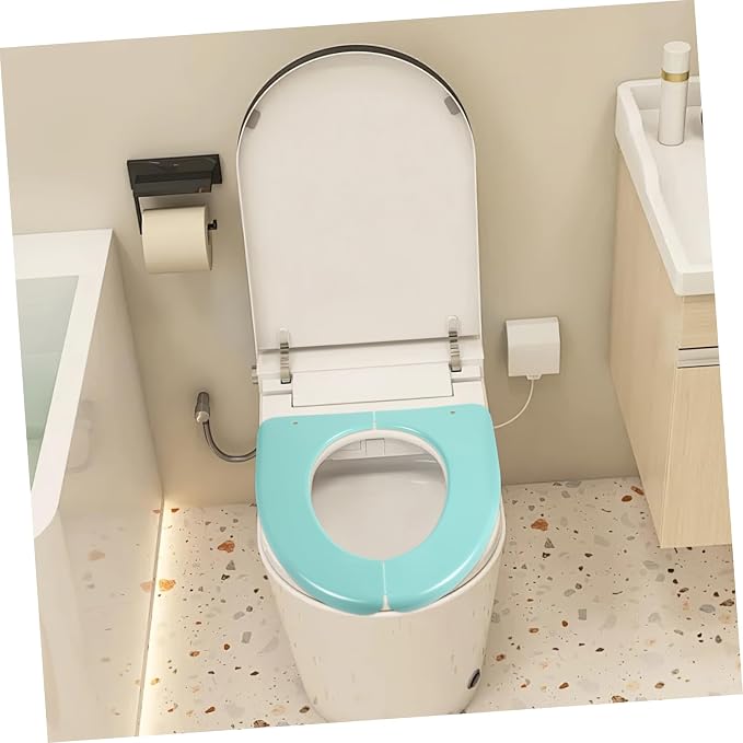 BESTYASH 1Pc Folding Portable Toilet Training Seat Cover Lightweight Durable Plastic Cushion Pad for Home Travel Use for Adult Potty Training Nordic Green