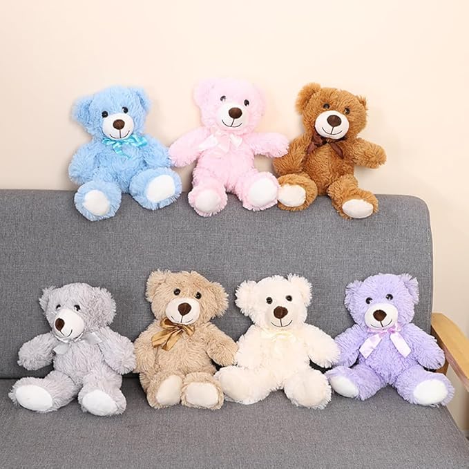 Teddy Bear Stuffed Animal, 12inch Teddy Bear Plush Toy, Birthday Valentine's Day Xmas Gifts for Kids Boys Girls Friends (B-Purple)