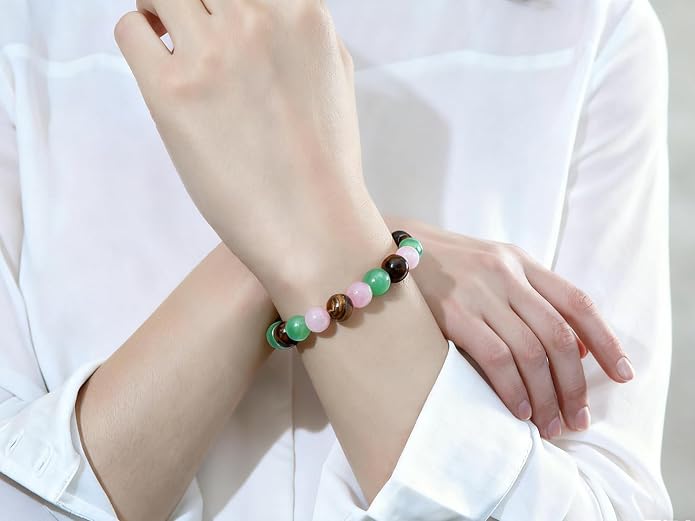 MAIBAOTA Healing Crystal Bracelet for Women Empath Protection & Safe Travel & Anxiety Relief Bracelet - New Beginnings Lucky Charms for Travel/New Job/Next Chapter