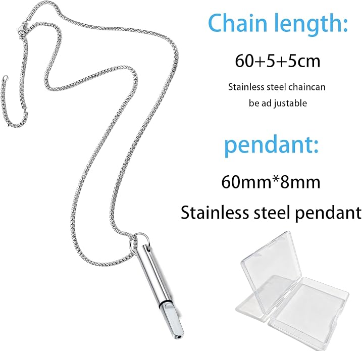 Breathing Necklace with Filter Cotton – Mindful Breathing Aid for Relaxation & Focus, Mindfulness Breathing Necklace Stress Relief Pendant Stainless Steel Anxiety Breathe Necklace for Women Men
