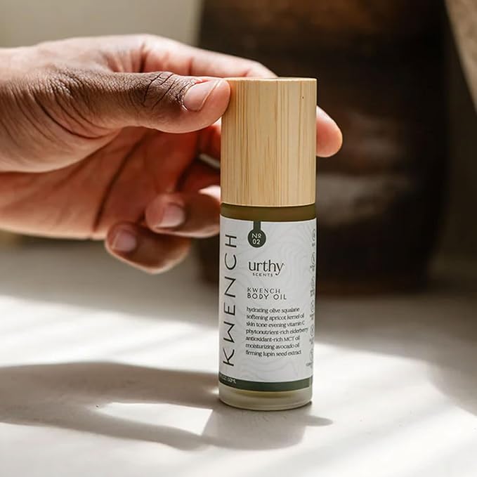 Body Oil, Organic Avocado and Sunflower Oil, Body Oil for Sensitive Skin, Hydrating and Moisturizing Botanical Oil, Body Massage Oil for Radiant and Healthy Glow (1.6 Fl Oz, Hinoki Woods)
