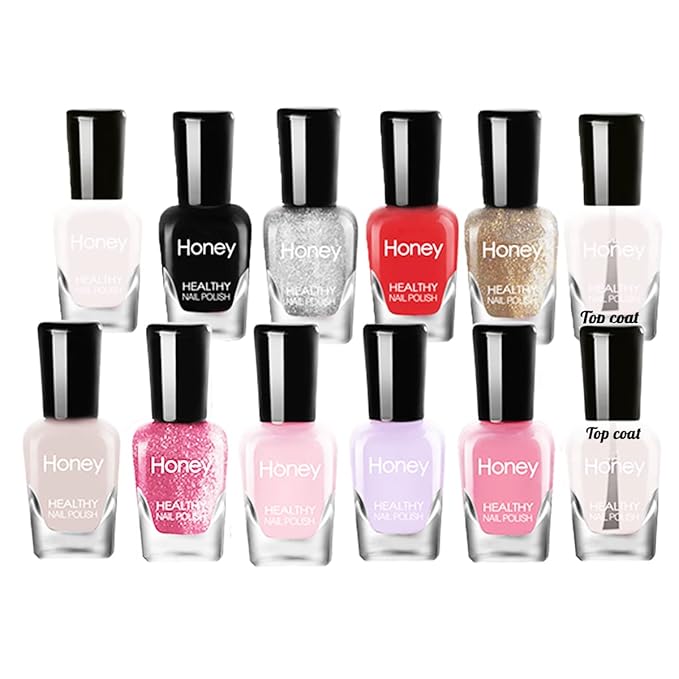 Non Toxic Nail Polish Set, Easy Peel Off and Fast Dry Nail Polish Set for Pack, Eco Friendly & Organic Water Based Nail Polish for Women and Girls (12 Bottles)