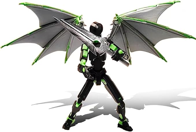 T13 Action Figure Set, 3D Printed Multi-Jointed Movable Robot Dummy Set Lucky 13 Action Figure Articulated, for Collectors Desktop Decorations (Darkness)