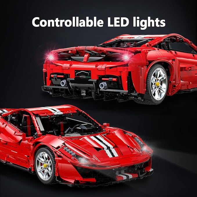 Master C61042W Super Car Building Kit, MOC Remote Control Car, 1:8 RC Collectible Scale Model Technique Car Blocks Set for Adults (3187 PCS)