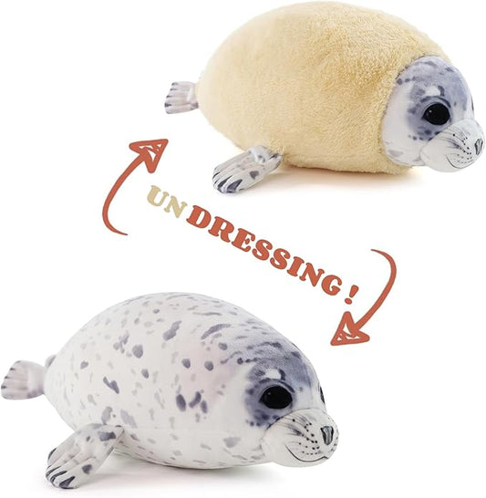 25" Chubby Blob Seal Pillow Soft Plushies, Cute Ocean Stuffed Animals Plush Toy, Room Decor,Throw Pillow Doll Big Plush Toys Gift for Girlfriend,Boys, Girls (Large(25 in))
