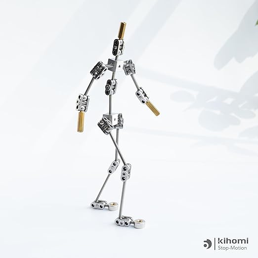 Studio Stop Motion Armature Kit - Feet Tie Down DIY Metal Puppet Figure Skeletons Easy Assembly for Animation Character Design & Creative Fun, Perfect for Stop Motion Animation (Silver, 7.4in)