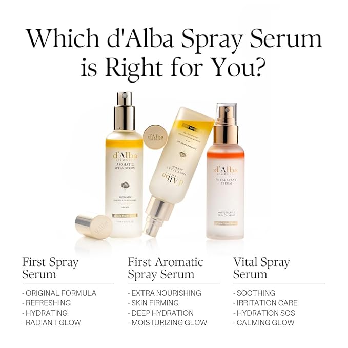 d'alba Piedmont [2 Bottles] Italian White Truffle Vital Spray Serum, Vegan Skin Care, Calming and Hydrating Facial Mist for Red and Sensitive Skin, Glow, Korean Skincare (total 6.76 fl oz.)