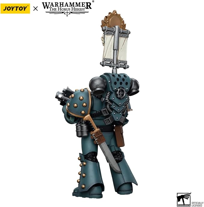 Joytoy Warhammer The Horus Heresy Sons of Horus 1:18 Action Figure Mecha Joy Toy MKIV Tactical Squad Legionary with Legion Vexilla Collection Model Anime 4.88 inch
