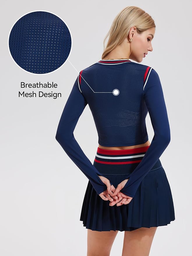 Two Piece Tennis Skirt Set for Women High Waisted Pleated Athletic Golf Skirt Sets Women 2 Piece Outfits with Pockets