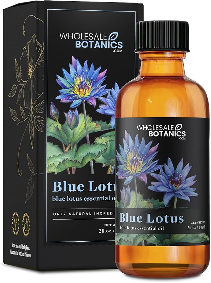 Blue Lotus Essential Oil by Wholesale Botanics | Premium Grade Essential Oil | for Aromatherapy, Soaps, Lotions, & Candles | Vegan & Cruelty Free (2 Fl Oz)