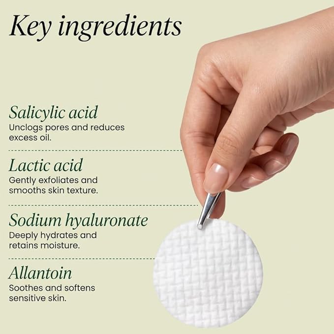 QUIA Toner Pads – AHA/BHA Dual-Action Exfoliate and Hydrate All in One – Soothing Formula for Sensitive Skin – Reduces Blackheads and Blemishes- 70 Gentle Textured Pads – Korean Skincare