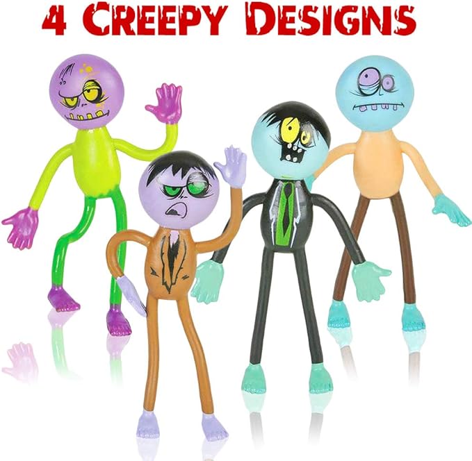 ArtCreativity Bendable Zombie Toys for Kids - Pack of 12, 3.75” Halloween Figurines with Bendable Arms & Legs - Party Favors, Trick-or-Treat Goodie Bag Fillers, Classroom Rewards & Spooky Décor