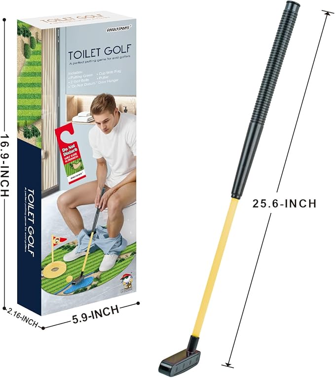 Toilet Golf Game, Golf Daddy Funny Dad Gifts - Gag Gifts Funny Gifts for Men, Adults, Boyfriend, Husband, Him - Novelty Gifts for Men Who Have Everything - White Elephant Gifts for Adult