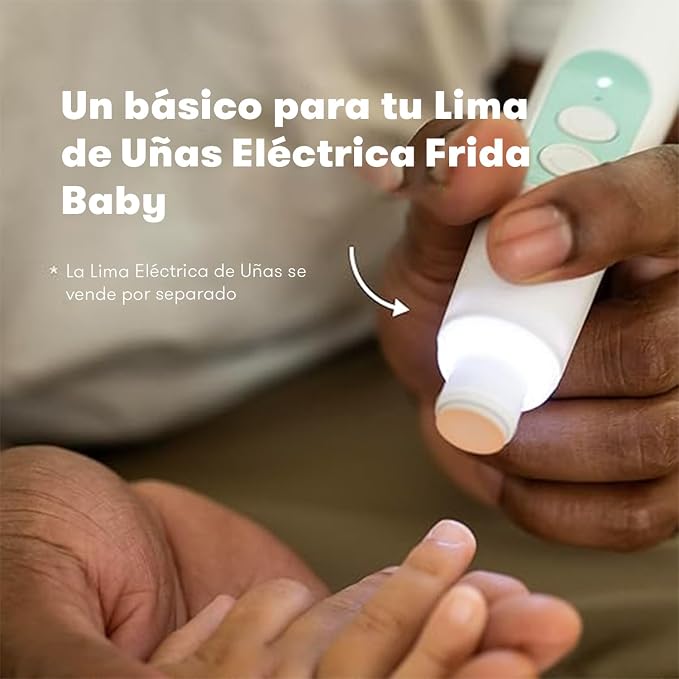 Frida Baby Electric Nail Buffer Replacement Pads | Safe + Easy Grooming, Trimming, and Nail Filing for Newborn, Toddler, or Children's Fingernails and toenails, 4 Buffer Pads (Pack of 2)