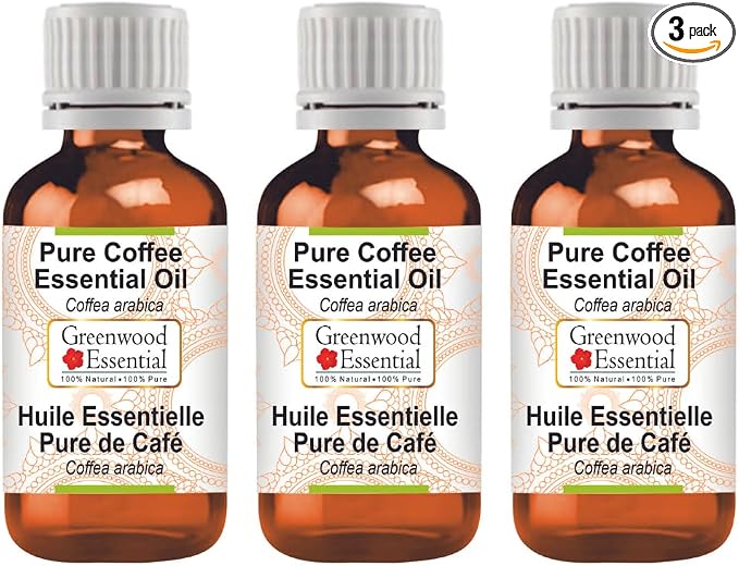 Greenwood Essential Pure Coffee Essential Oil (Coffea Arabica) (Pack of Three) 100ml X 3 (10.1oz)