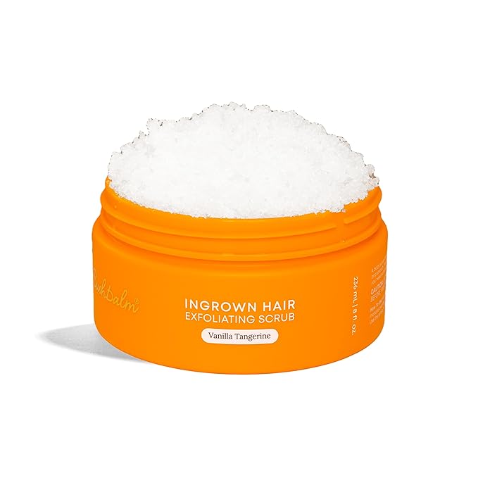 Bushbalm Ingrown Hair Exfoliating Scrub – Pre-Shave Sugar Scrub for Ingrown Hairs, Razor Bumps & Dry Skin – Gently Buffs & Soothes Sensitive Skin - Vanilla Tangerine 236 ml - Formerly Sweet Escape