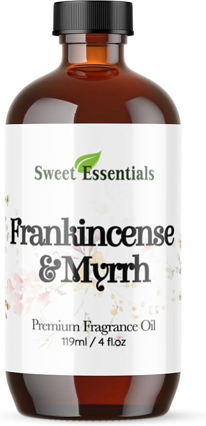 Frankincense and Myrrh, 4oz Premium Fragrance Oil, Aromatherapy, Diffuser, Crafts, Soap, Home Scents, Bath & Body, DIY Parfum and Much More. Versatile and Long-Lasting