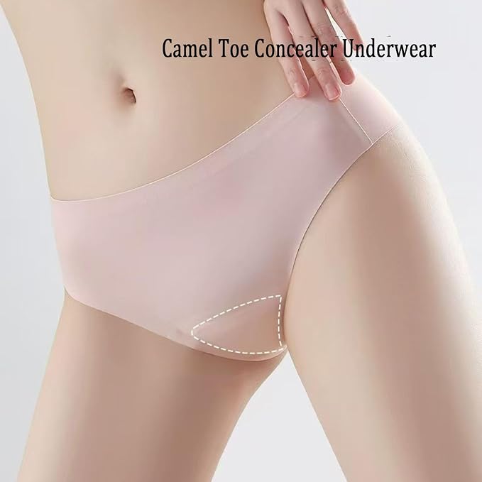 Women's Camel Toe Cover Thong Panty Liners Invisible Workout Panties Hider Concealer G-String Underwear 4 PCS