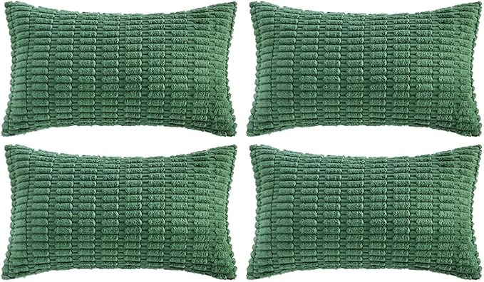 Fancy Homi 4 Packs Decorative Throw Pillow Covers for Living Room Couch Bed, Modern Farmhouse Boho Home Décor Accent Cushion Case, 24" x 16", Green Series