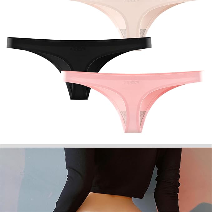Womens Low Waist Camel Toe Underwear Seamless Thongs No Show Camel Proof Thong Panty Liners Workout G-Strings