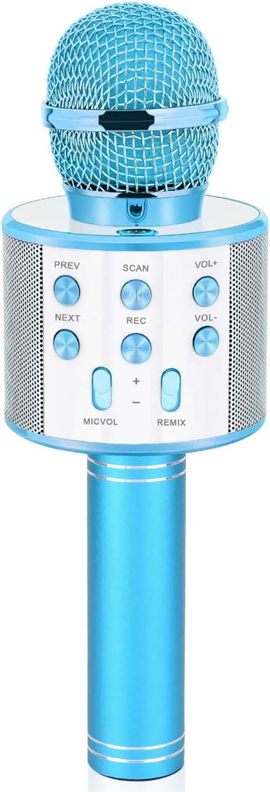 Kids Toys Age 5 6 7 8 9 10, Karaoke Microphone for Kids Popular Toys for Girl Boy Age 5-12 Birthday Gifts for Teen Girls Boys Age 5-12 Party Gift for Girl Boy Age 4-12 - Blue