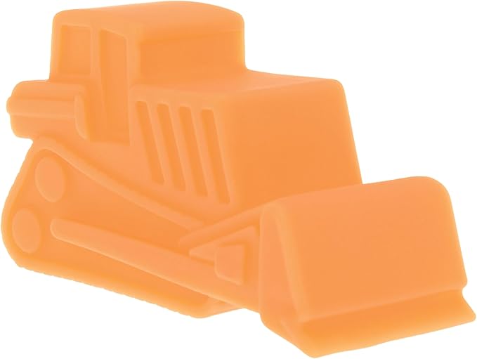 Nuby Vehicle Bath Toys - 5-Pack - Soft, Stackable Toddler Bath Toys - No-Hole Design for Easy Cleaning - 6+ Months - Bulldozer, Excavator, Dump Truck, Ambulance, and Fire Truck