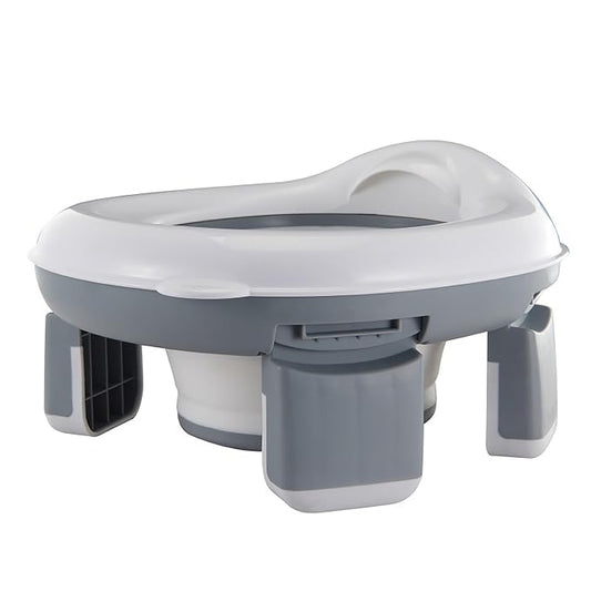 Children's Toilet Collapsible Outdoor Travel Potty Baby's Pee Pail Portable Toilet (Gray)