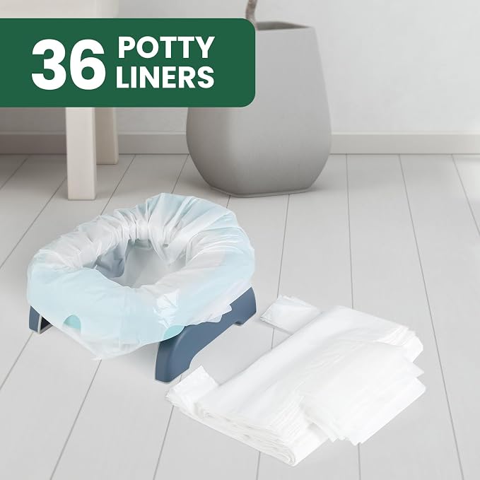 36 Packs Potty Bags for Portable Toilet Disposable Travel Potty Liners fit for OXO Tot 2-in-1 Go Potty Universal Portable Potty Chair Liners Leakproof Refill Potty Bags with Absorbent Pads