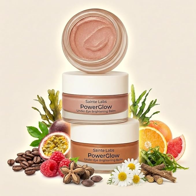 PowerGlow Under-Eye Brightening Balm, Firming & Hydrating Eye Balm with Niacinamide, Vitamin C, Caffeine & Peptides, Lightweight Glow Booster for Radiant Eyes, Hydration Boost, 0.35 oz