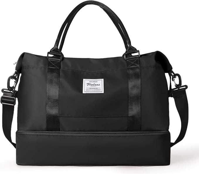 Travel Duffel Bag, Carry On Overnight Weekender Bags for Women | Travel Bag with Wet Pocket & Trolley Sleeve, For Spirit Airlines 18x14x8 Personal Item Bag