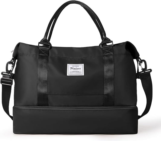 Travel Duffel Bag, Carry On Overnight Weekender Bags for Women | Travel Bag with Wet Pocket & Trolley Sleeve, For Spirit Airlines 18x14x8 Personal Item Bag