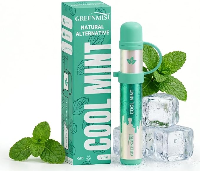 GREENMIST Dual-Mint Refreshment Stick - Energizing Peppermint & Spearmint Nasal Scent Wand - Instant Cooling & Focus Booster - Non Electric Air Inhaler