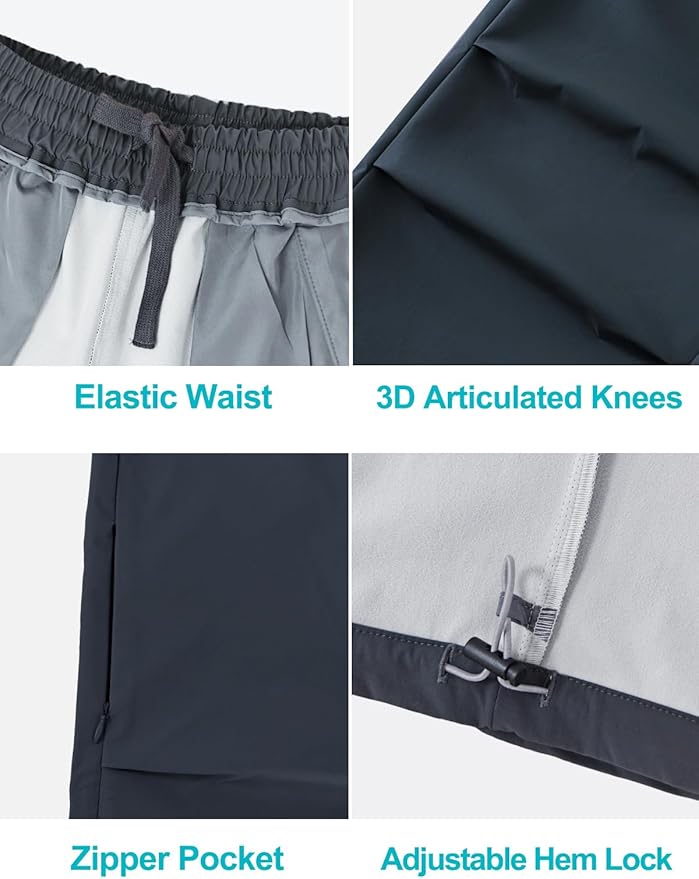 Kids Cargo Pants Waterproof Boys Hiking Outdoor Camping Pants Quick Dry UPF 50+ Toddler Youth Uniform Pants