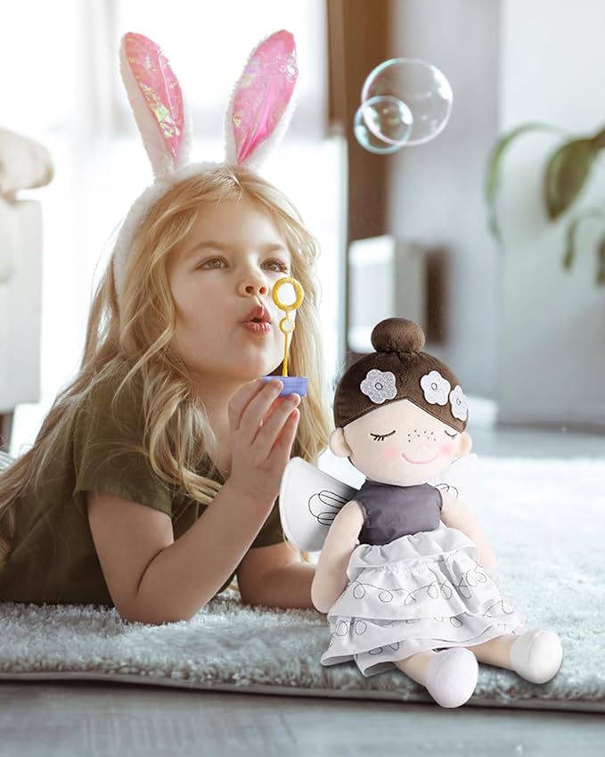 Soft Baby Doll Toys (16'') for Girls, My First Baby Rag Dolls for 1 Year Old Girl Birthday Gift Plush Doll Toys Machine Washable Baby Doll for Toddler Kids Infants - Flower Princess